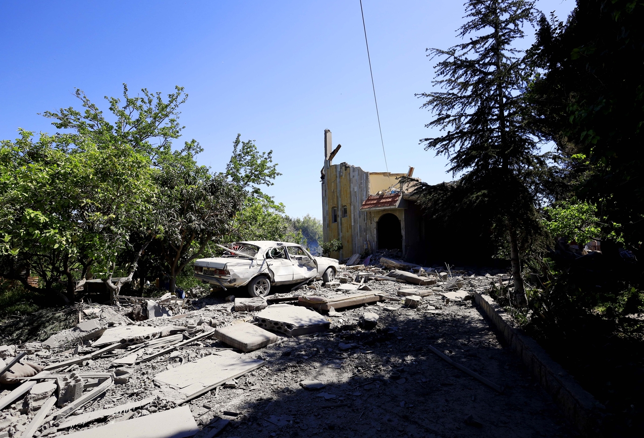 A view of a destroyed house